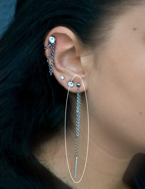 Front-Back Long Chain Earrings