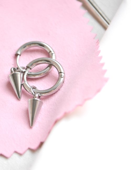Surgical steel Spike Hoops