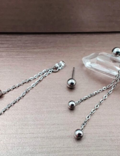Ball Front-Back Earrings